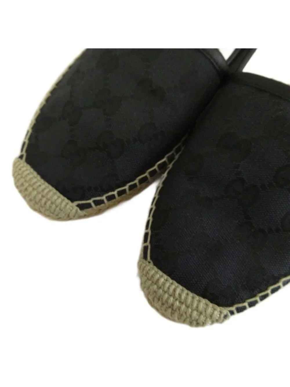 Gucci GG Canvas Espadrille Slip-on Flat Shoes All Over Print Navy Beige